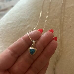 Real silver and semi precious stone necklace.